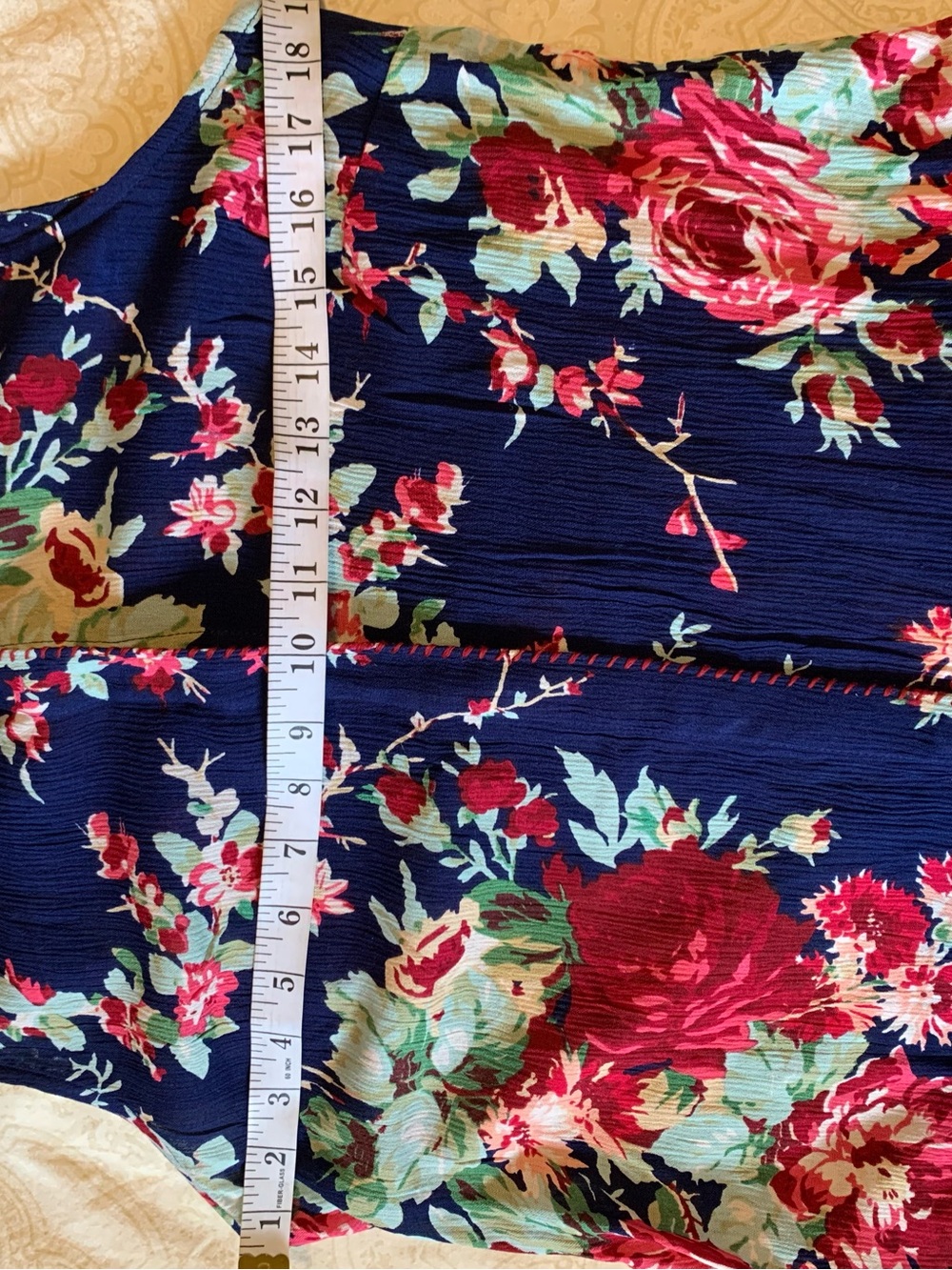 April Cornell Navy Floral Collared Sleeveless Blouse - Picture 8 of 11